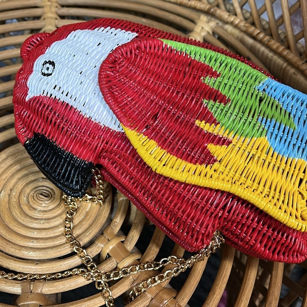 Anthropologie Serpui parrot clutch new Colorful Parrot Bird purse - Picture 10 of 10
